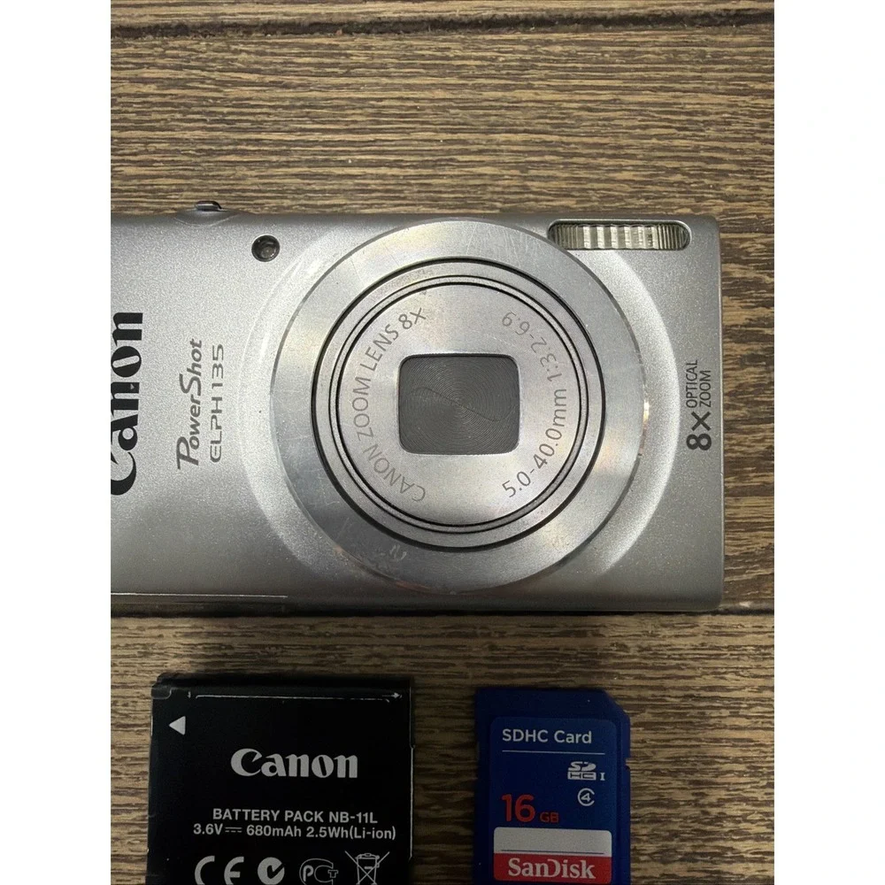 Canon Power shot GLPH135 8X Zoom 5.0-40 mm UNTESTED With Battery & SDHC Card